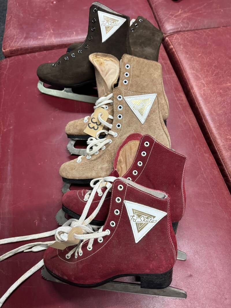 Suede kunstschaatsen Lichtbruin