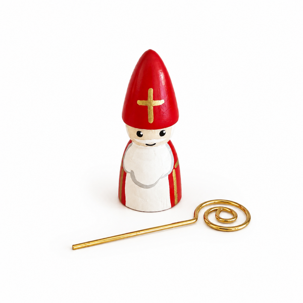 Houten Sinterklaas pegdoll