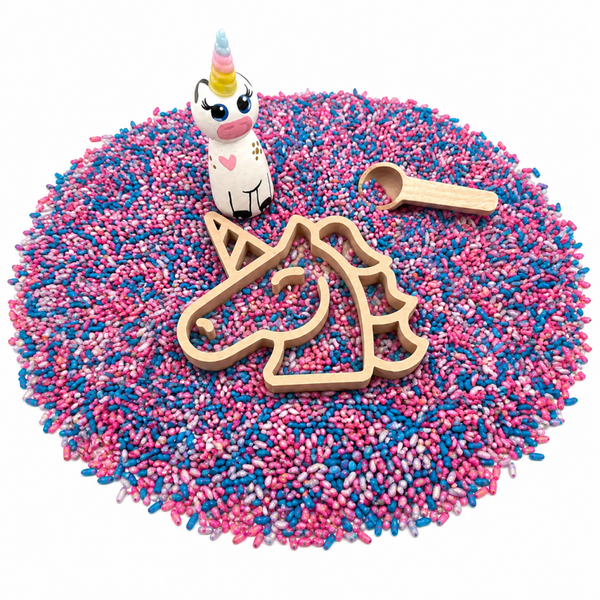 Unicorn pegdoll met speelrijst en vulvorm