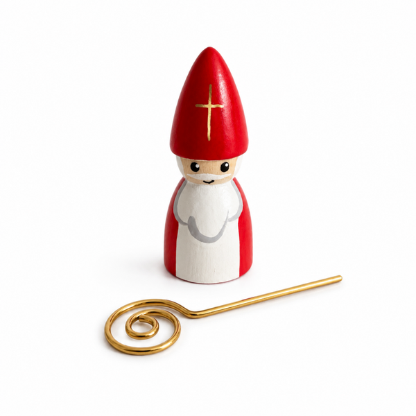 Houten Sinterklaas pegdoll