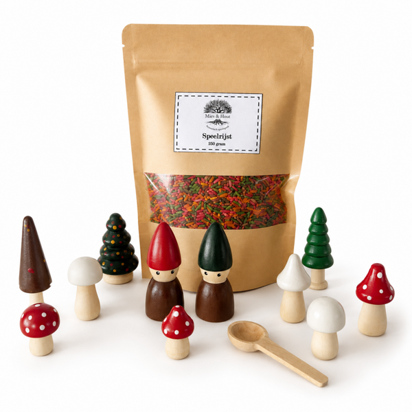 Herfst pegdolls met speelrijst