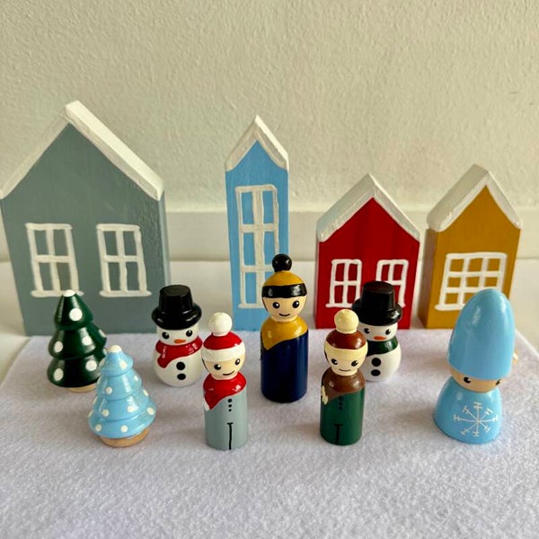 Winter pegdolls incl winterdorp