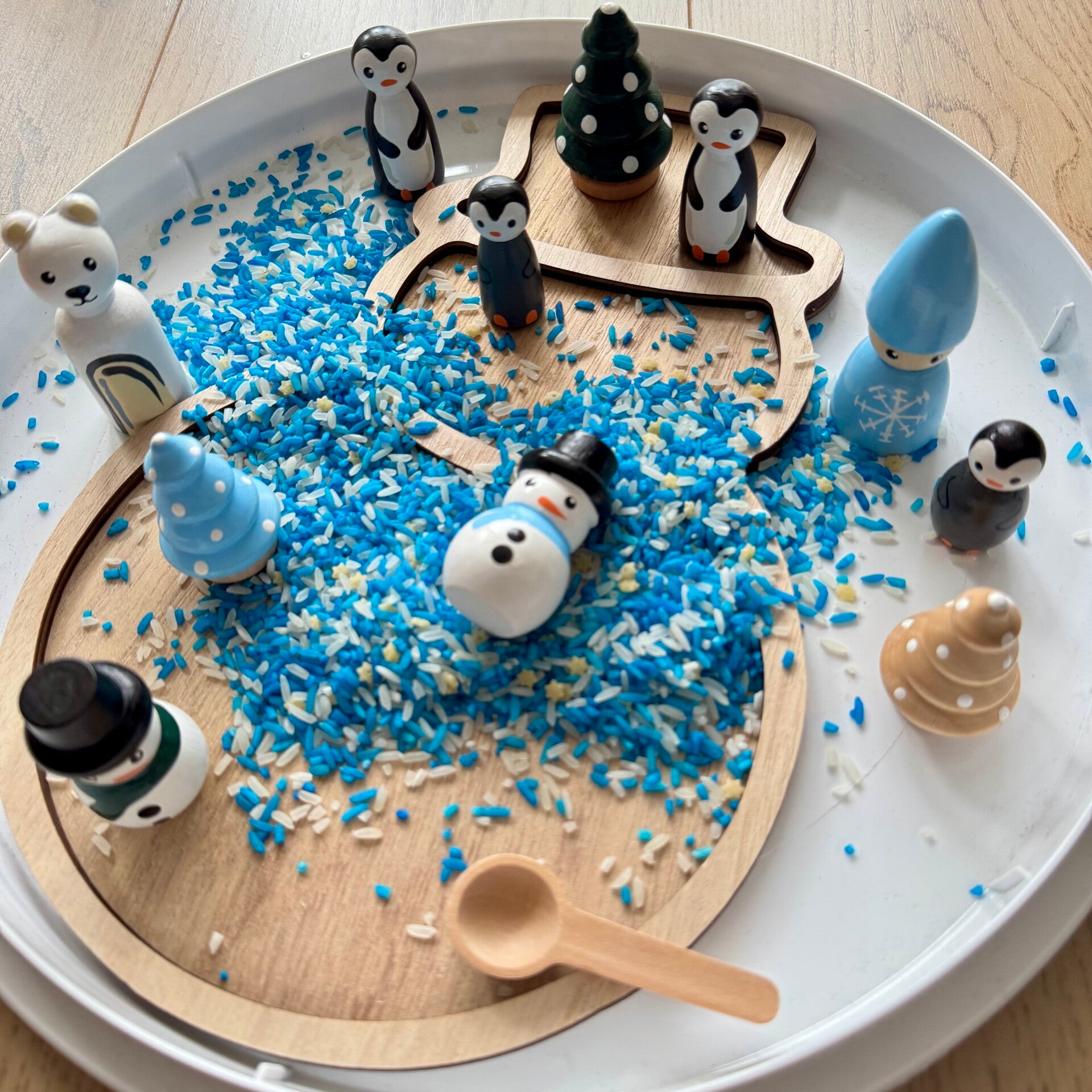 Winter sensorische cadeau set met vulvorm