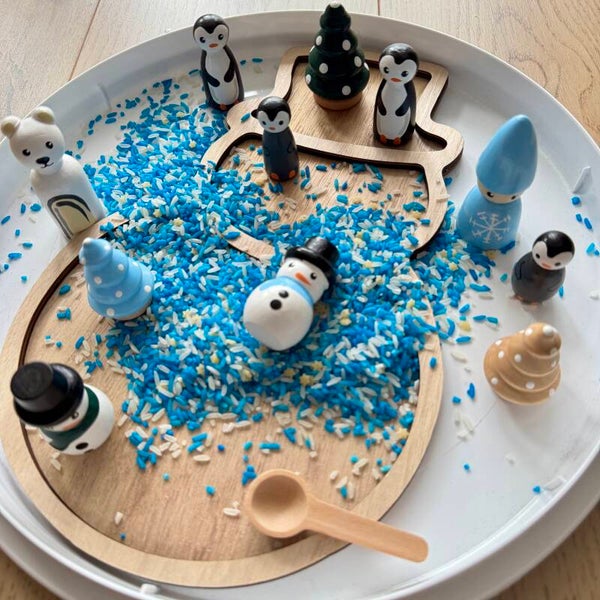Winter sensorische cadeau set met vulvorm