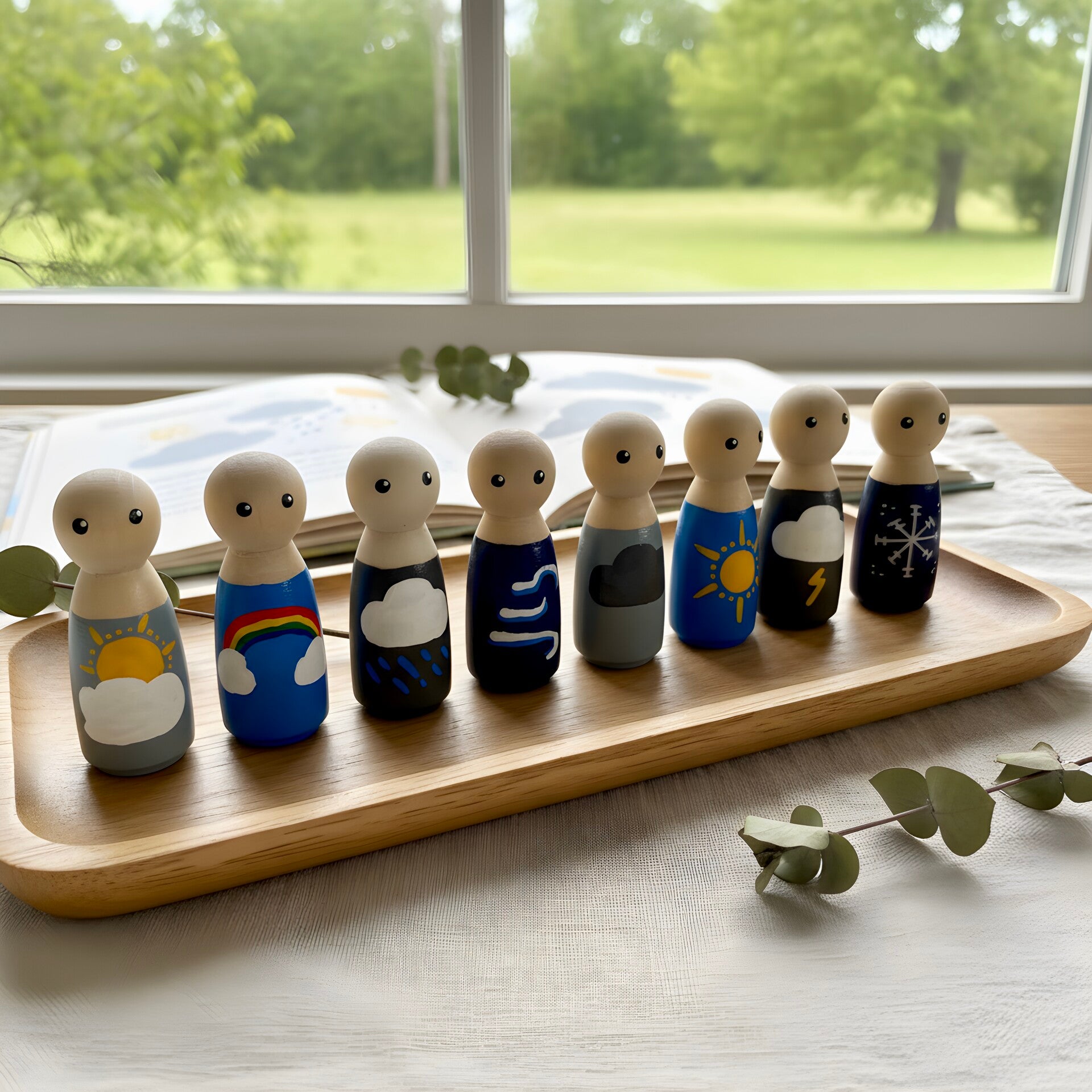 Weer pegdolls set van 8 stuks