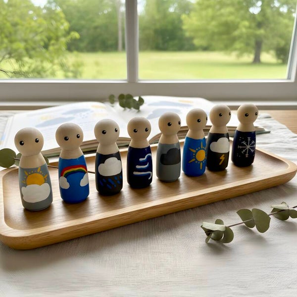Weer pegdolls set van 8 stuks