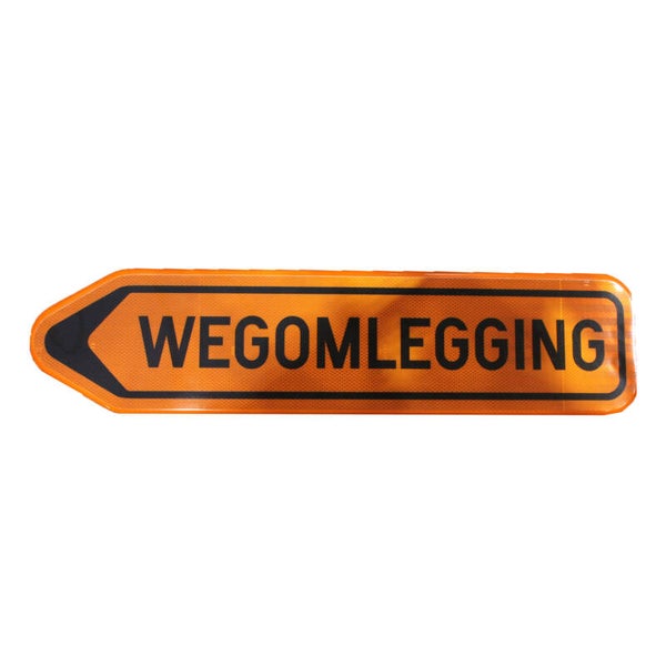 F41 Links Verkeersbord PIJL WEGOMLEGGING