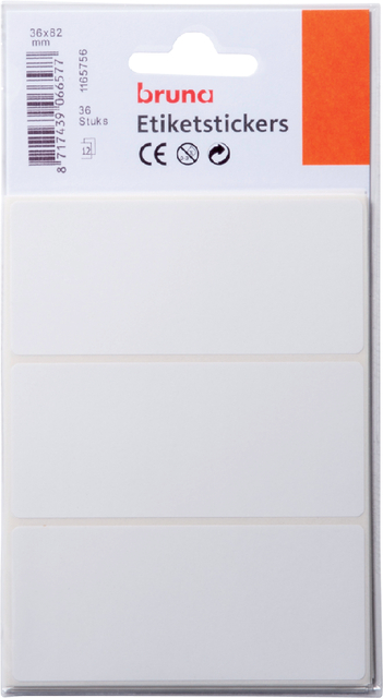 Etiketten Bruna 36x82mm 36 stuks