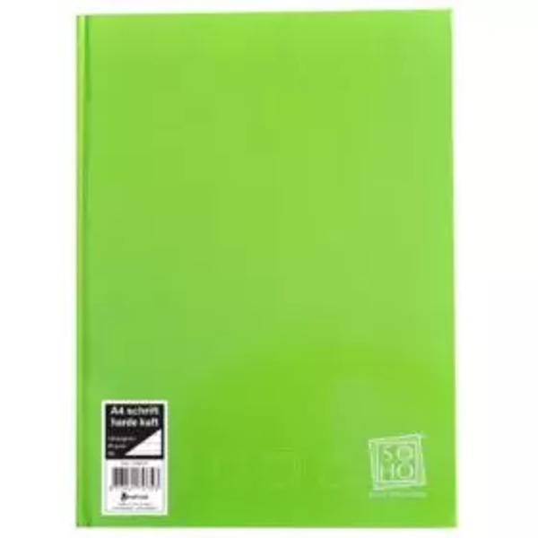 Schrift A4 harde kaft gelinieerd groen