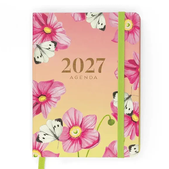 7/2 Agenda 2027 Paperclip A6 Pink Flowers