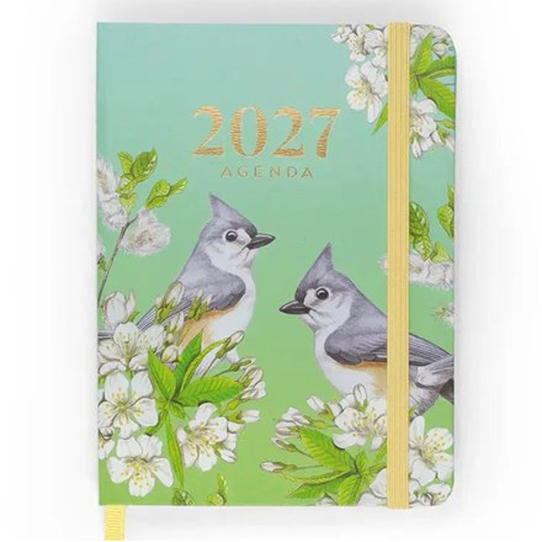 Agenda 2027 Paperclip A6 White flowers