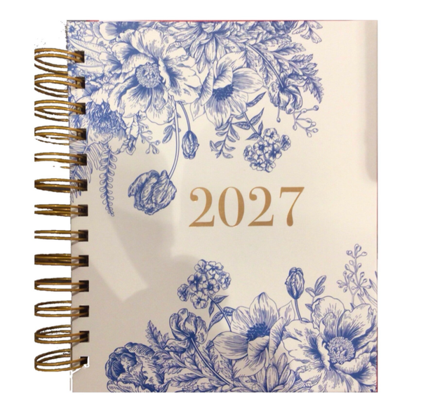 7/1 Agenda Paperclip 2027 Blauwe bloemen