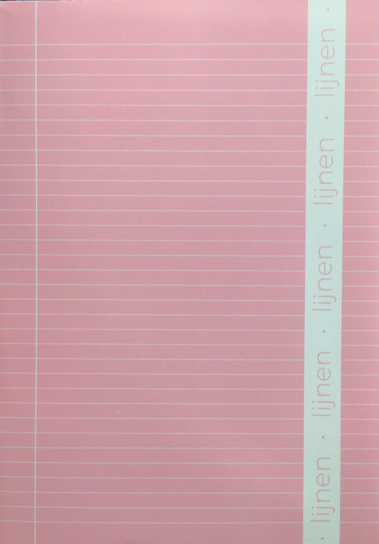 Schrift A4 lijn pastel roze