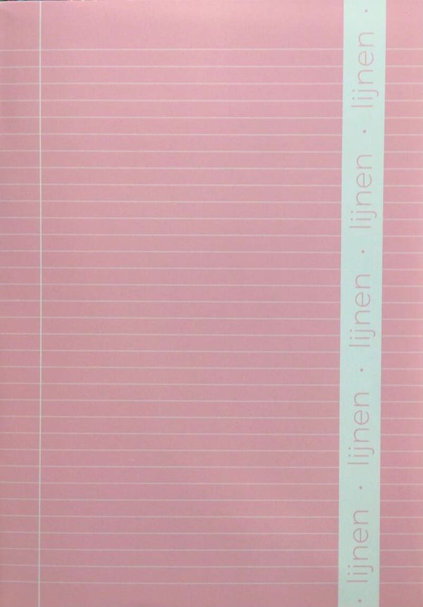 Schrift A4 lijn pastel roze