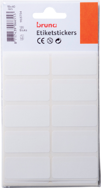 Etiketten Bruna 19x40mm 120 stuks