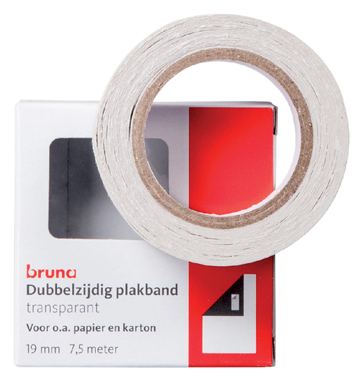 Plakband  Bruna dubbelzijdig 19mmx7,5m