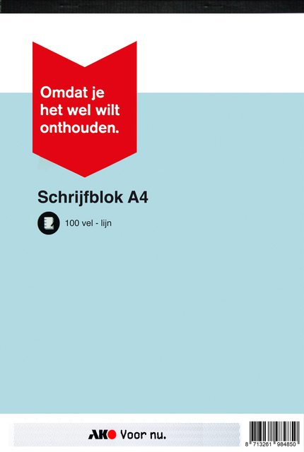 Schrijfblok A4 Lijn AKO