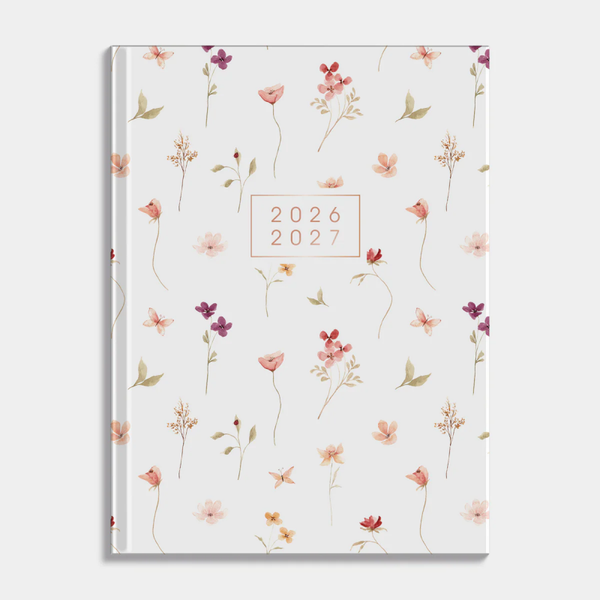 Pocket schoolagenda 2026-2027 Hobbit A6 aquarel bloemetjes