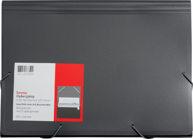 Opbergmap Bruna 251x330mm harmonicamodel donkergrijs
