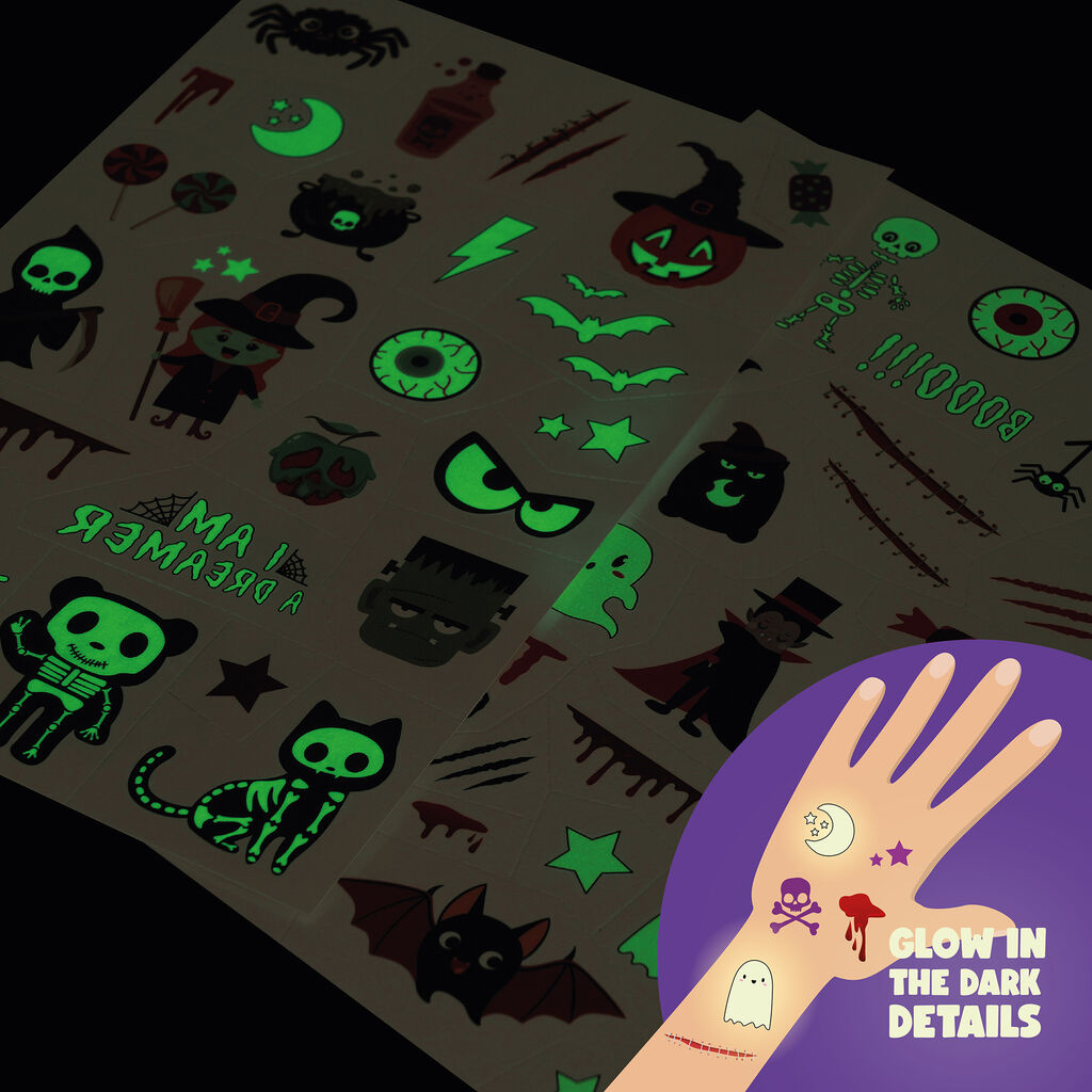 LEGAMI Halloween tijdelijke tattoos glow-in-the-dark