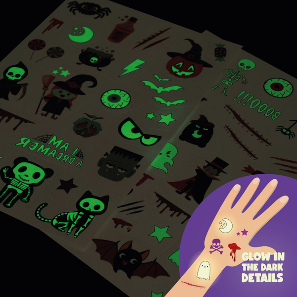 LEGAMI Halloween tijdelijke tattoos glow-in-the-dark