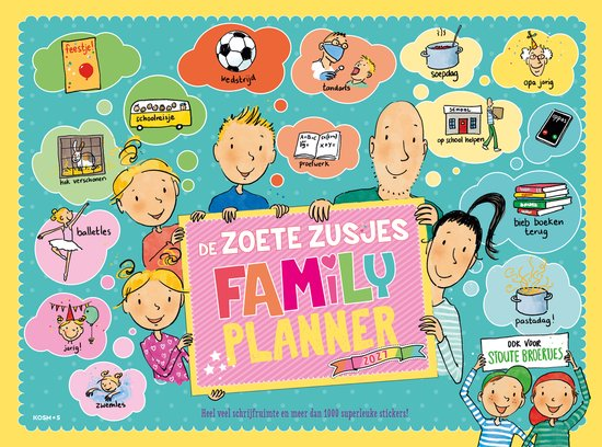 Maandkalender 2027 Zoete Zusjes Familyplanner