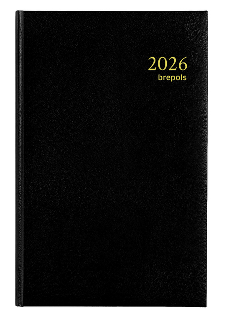 Agenda 2026 Brepols A5 Saturnus luxe lima 1/1 zwart
