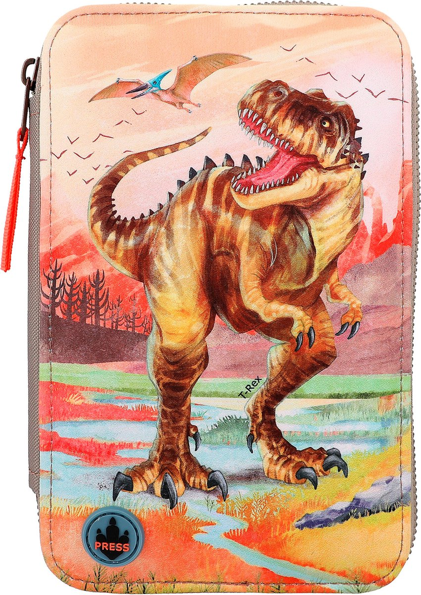 12381 Dino World 3-vaks etui T-rex
