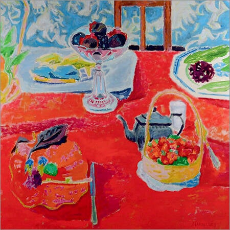 Jules Cavaillès Figues et fraises painting