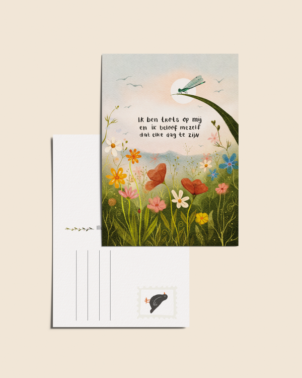 Ansichtkaart 'Ik ben trots op mij', A6 (pre-order, leverbaar vanaf 24/22/25)