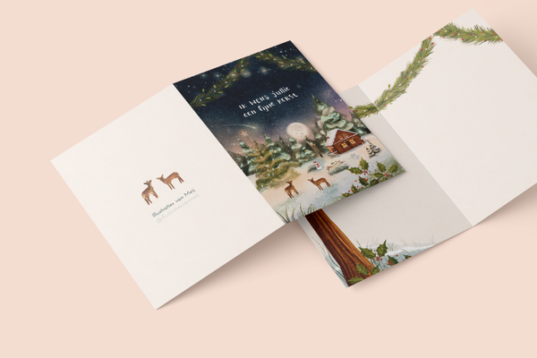 Gevouwen kaart 'Ik wens jullie een fijne kerst', A6