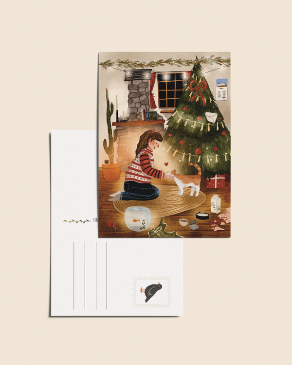Ansichtkaart 'Kerst met Juna', A6 - WHOLESALE