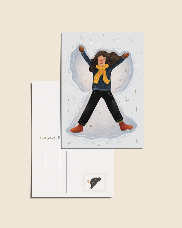 Ansichtkaart 'Sneeuwengel', A6 - WHOLESALE