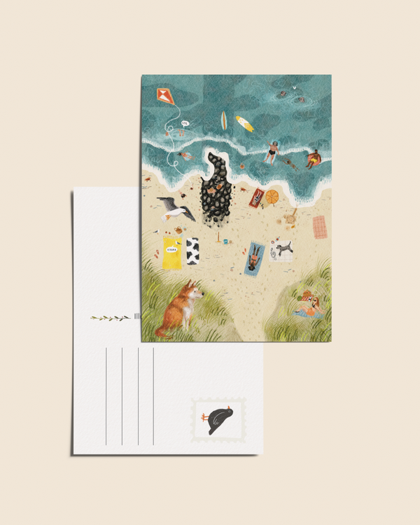Ansichtkaart 'Stranddag van boven', A6 - WHOLESALE