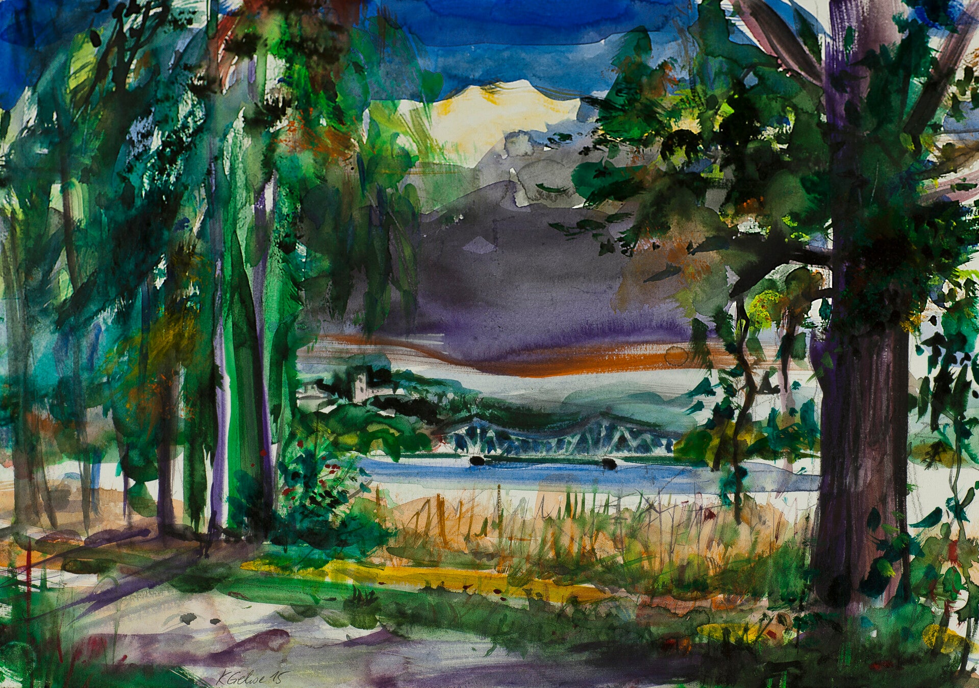 "Glienicker Brücke vom Schloß Sacrow aus"