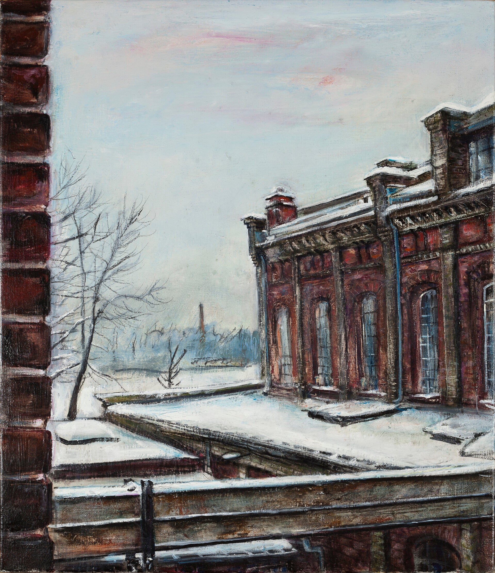 "Atelierausblick" 2025, 60 x 50 cm, Öl auf Leinwand