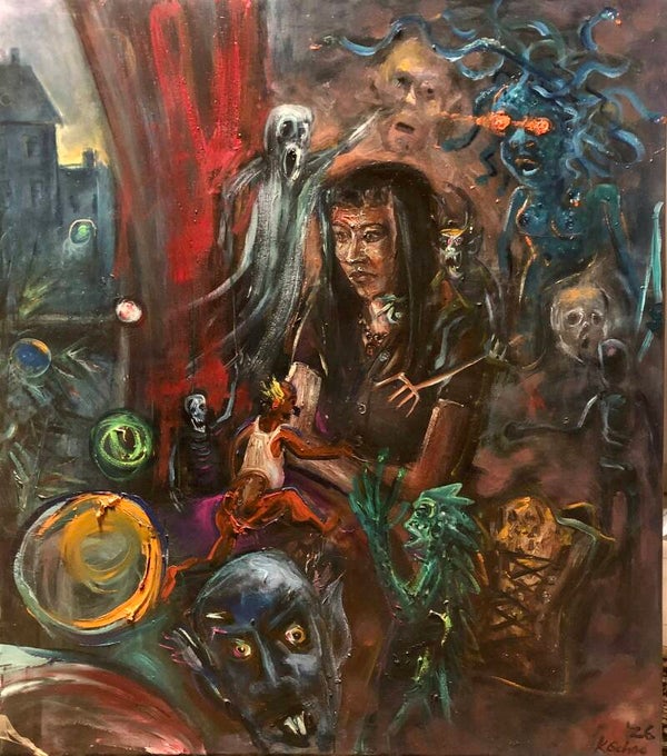 "Swantjes Phantasmagorie" 2016, 90 x 70 cm, Öl auf Leinwand
