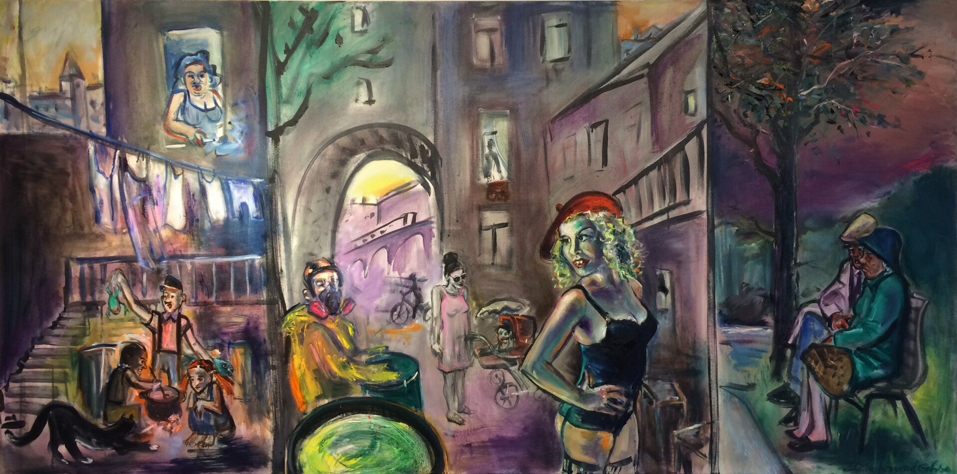 "Die Giftsuppe" 2016, 90 x 180 cm, Öl auf Leinwand