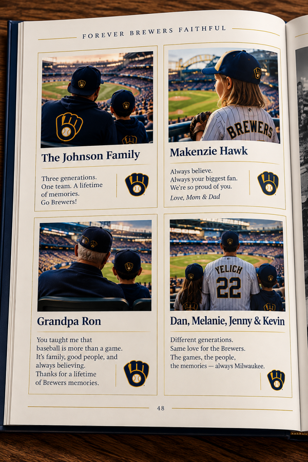 Brewers Faithful | Quarter-Page Tribute | $85