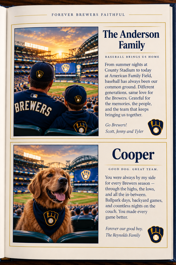 Brewers Tribute | Half-Page Tribute | $115