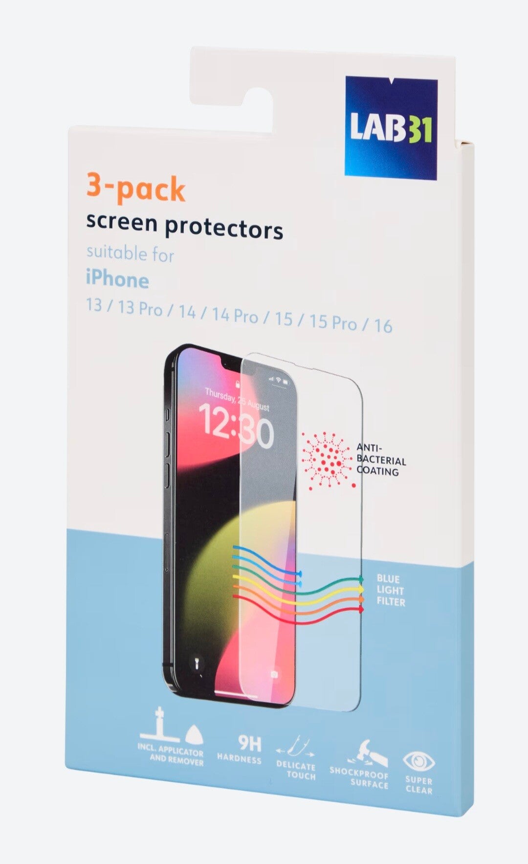 Lab31 screenprotectors 3 stuks | geschikt voor iPhone 13/13pro/14/14pro/15/15pro/16