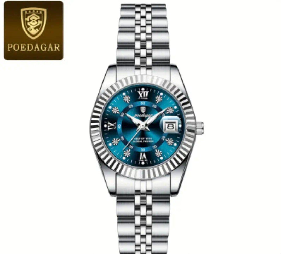 POEDAGAR Luxe Heren Quartz Horloge - Waterdicht, Luminous, Roestvrijstalen