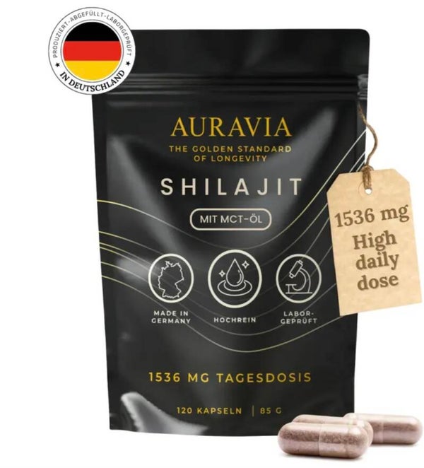 Shilajit Capsules Shilajit uit de Himalaya 120 stuks Ultra-Hoge Dosis Gemaakt in Duitsland