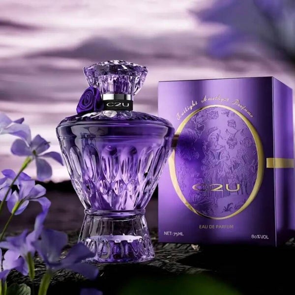 Amethist Luxe Parfum voor Vrouwen in Sieraden-Geïnspireerde Paarse Glazen Fles