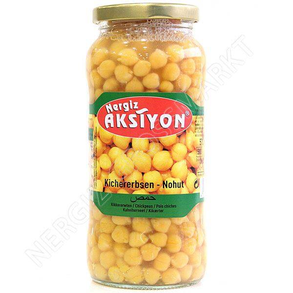 Nergiz Aksiyon Gekookte Kikkererwten Glas 580g