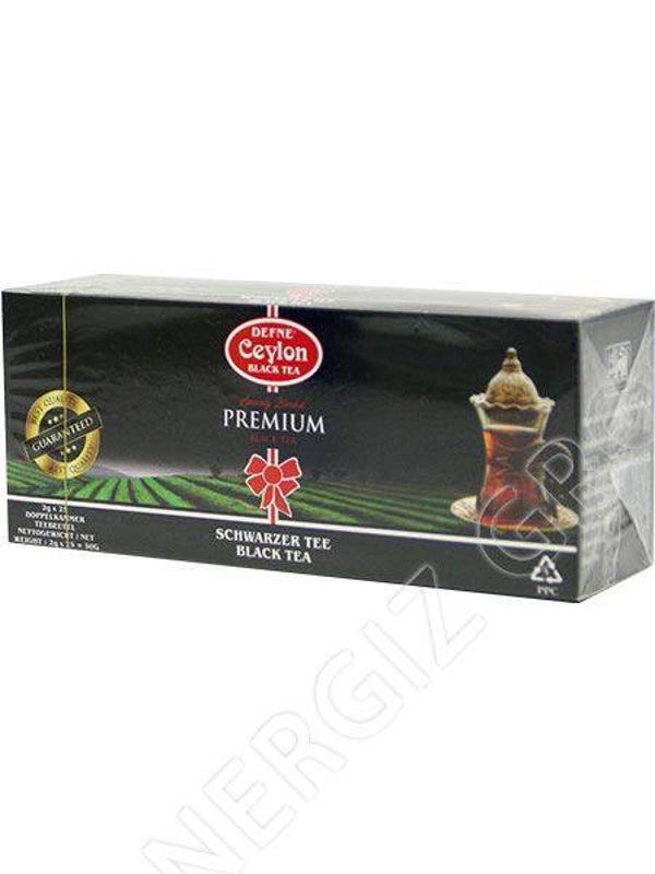 Defne Premium Ceylon  Zwarte Theezakjes  25x2g