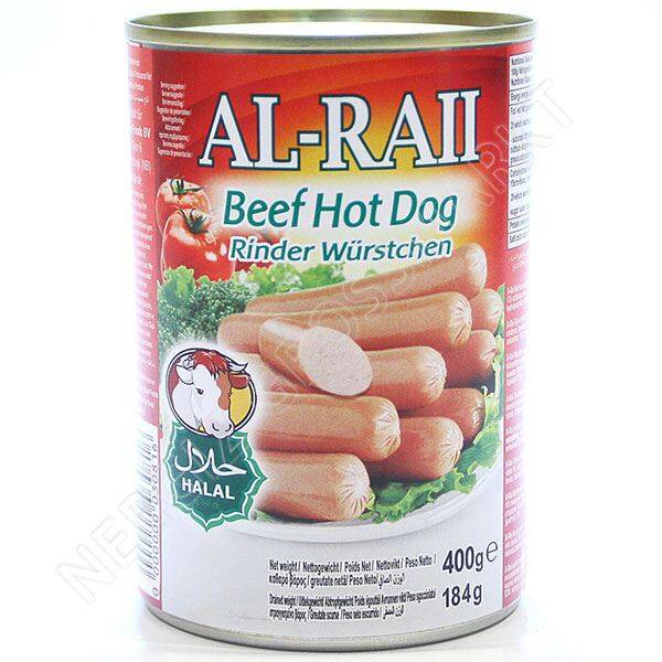 Al Rai Rundvlees Hot Dog Halal  Worst  400g