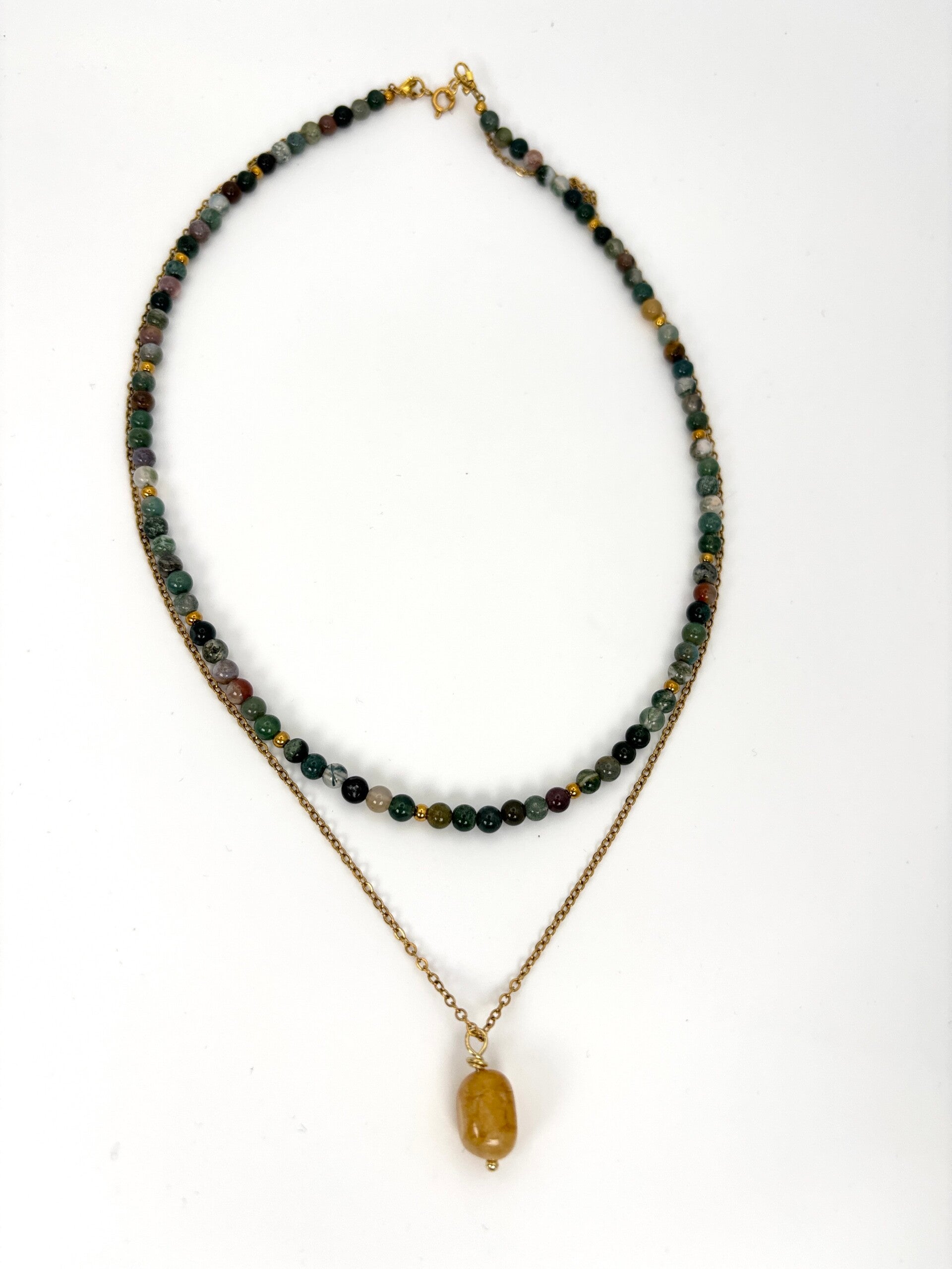 Citrine & Chalcedony Necklace