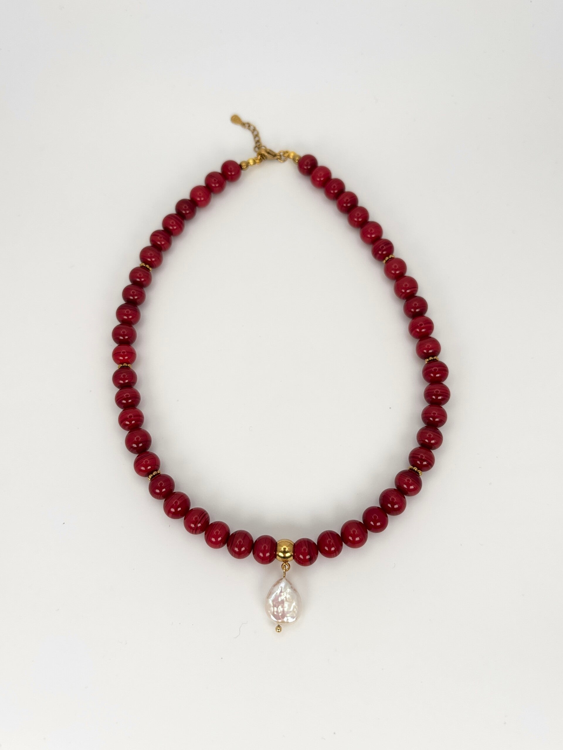 Red Velvet Pearl Necklace