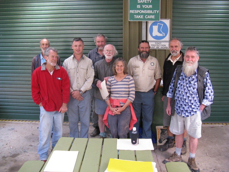 Volunteers in front of the Kinaba Information Centre